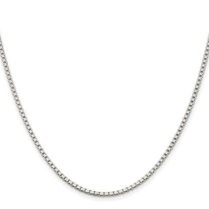 Sterling Silver Rhodium-plated 2mm Box Chain