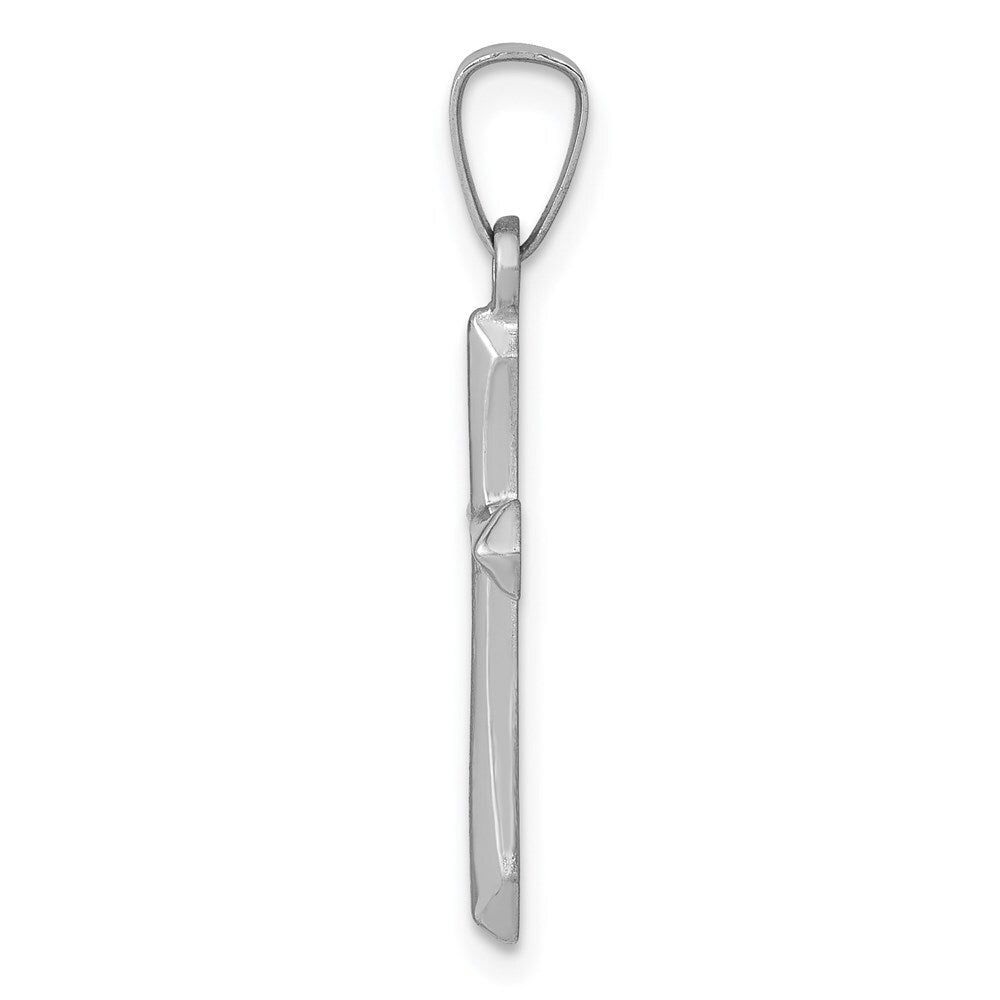 14k White Gold Polished Cross Pendant for Women