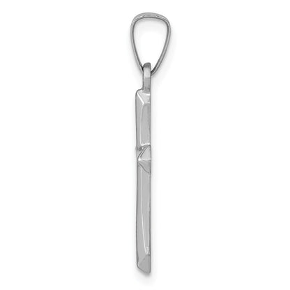14k White Gold Polished Cross Pendant for Women