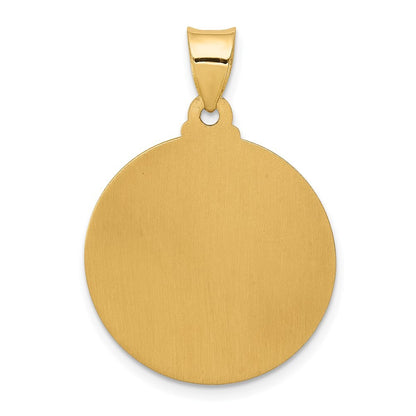 14k Yellow Gold Polished and Satin Face of Jesus Medal Hollow Pendant for Women