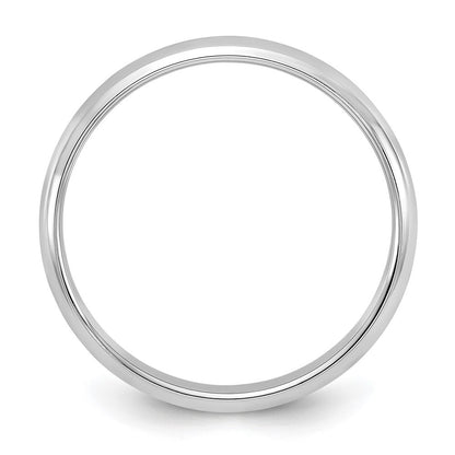 14k White Gold 3mm Half-Round Wedding Band Ring Size 6.5
