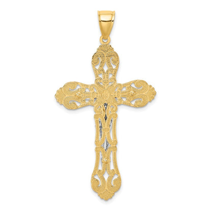 14K Two-Tone Gold Crucifix Charm