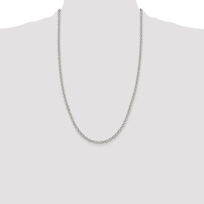 Sterling Silver 3.75mm Oval Cable Chain
