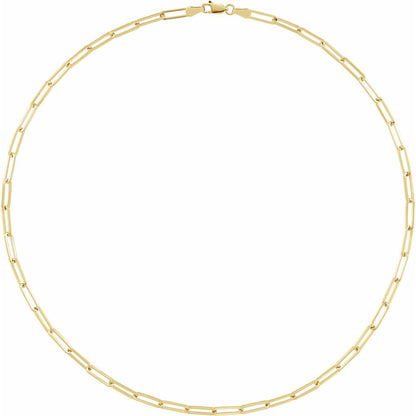 14k Yellow Gold 3.85 mm Paperclip 20" Chain Necklace Fine Gift for Women