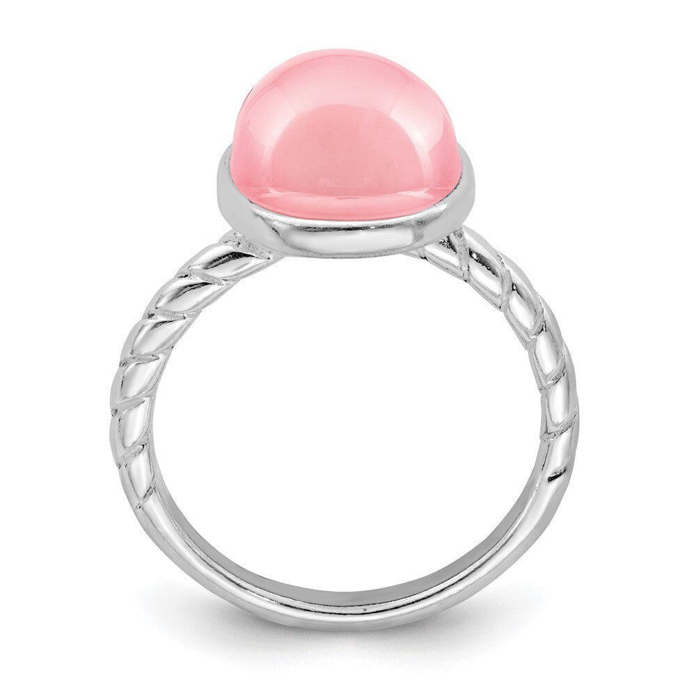 Sterling Silver Rose Quartz Ring Size 7