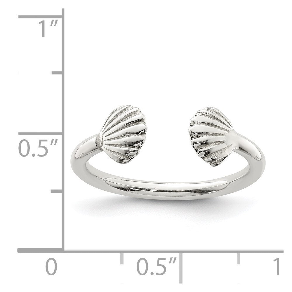 Sterling Silver Polished Shell Ring