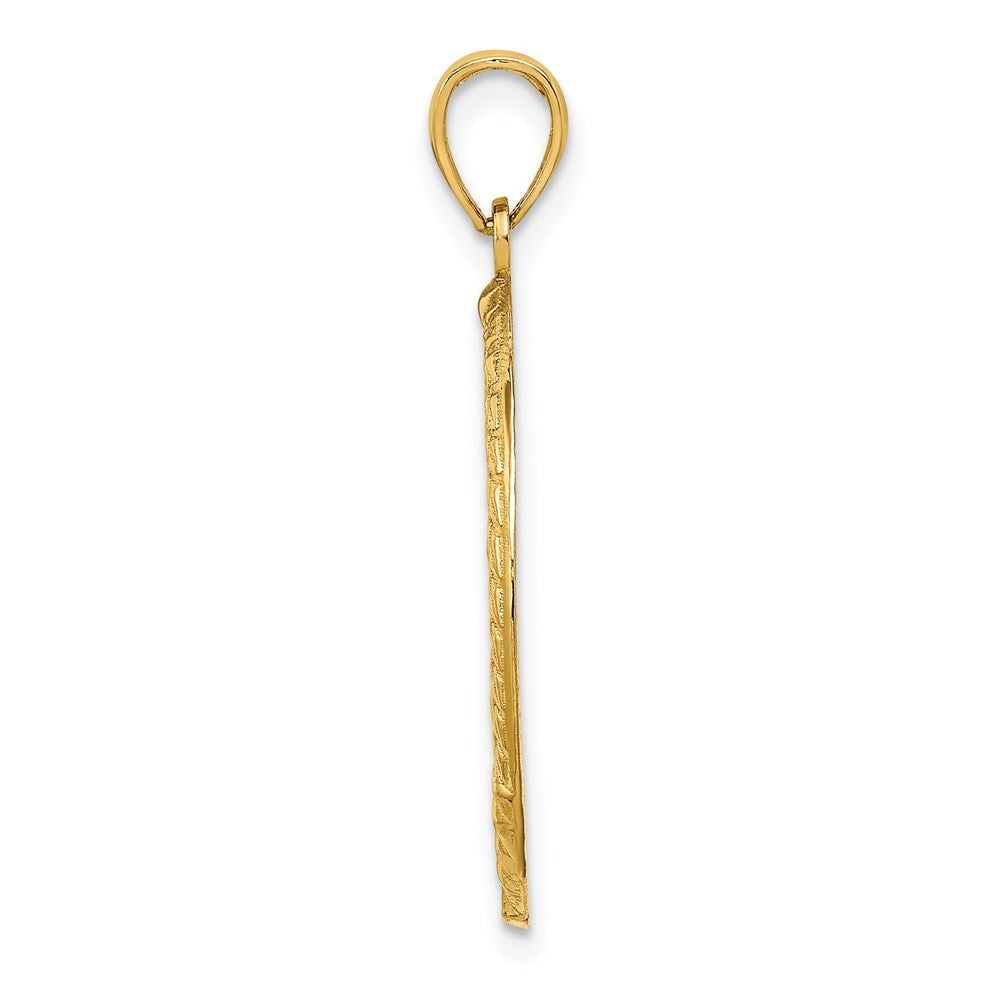 14k Yellow Gold BOSTON Town Scene Round Charm Pendant