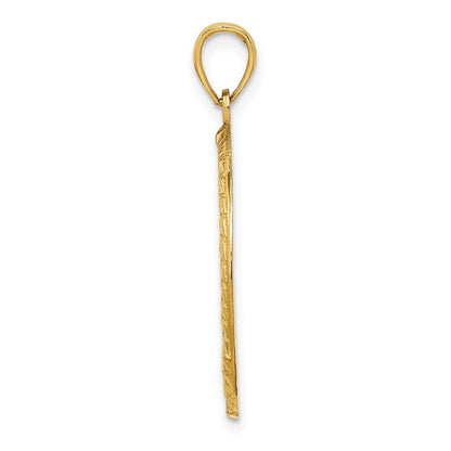 14k Yellow Gold BOSTON Town Scene Round Charm Pendant