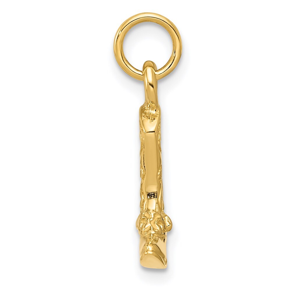 14k Yellow Gold 3-D Cowboy Boot Pendant for Women