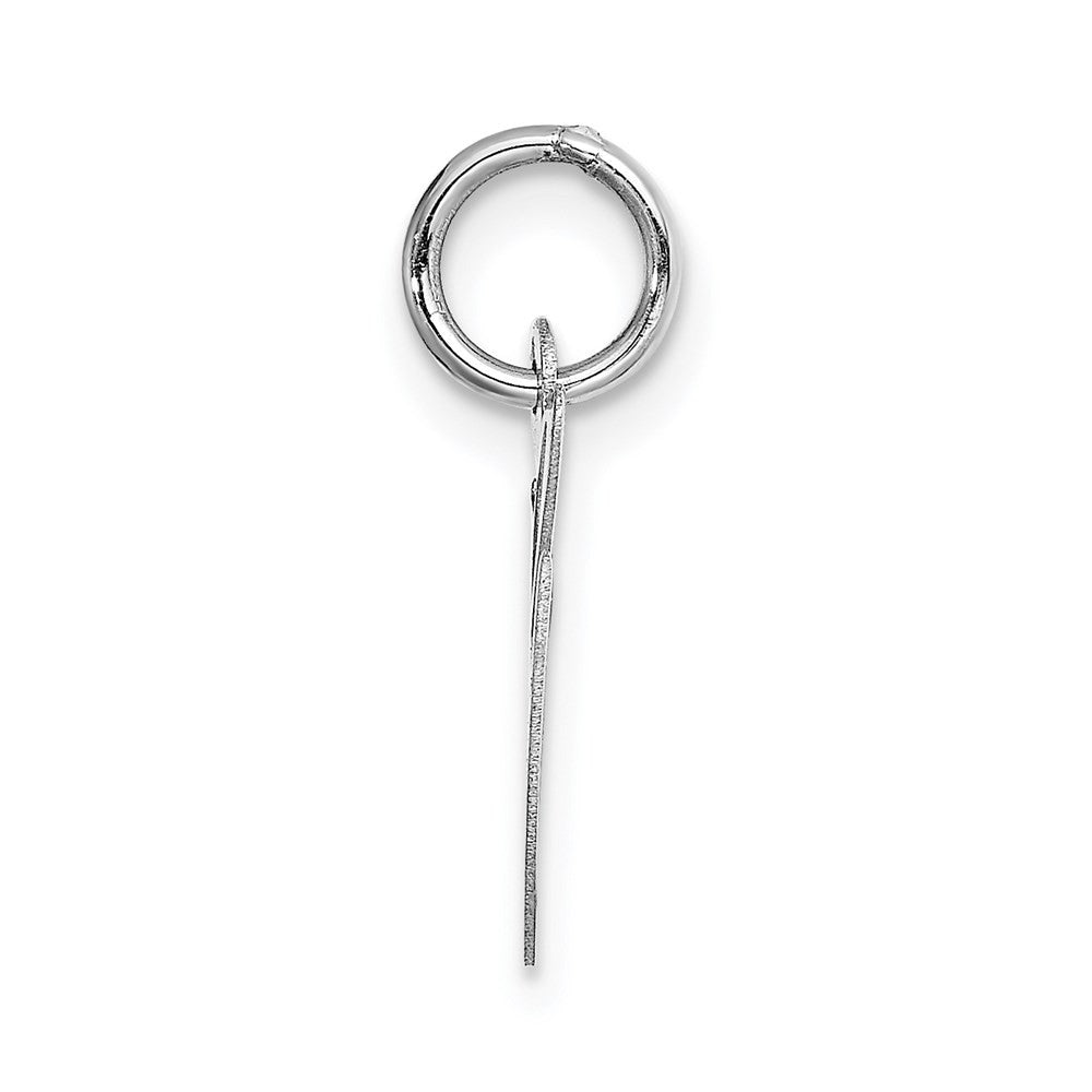 14k White Gold Small Fancy Script Letter G Initial Charm Pendant