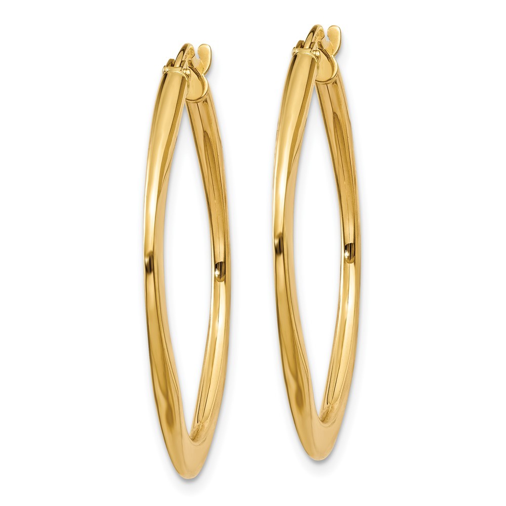 14k Yellow Gold Tapered Square Hoop Earrings