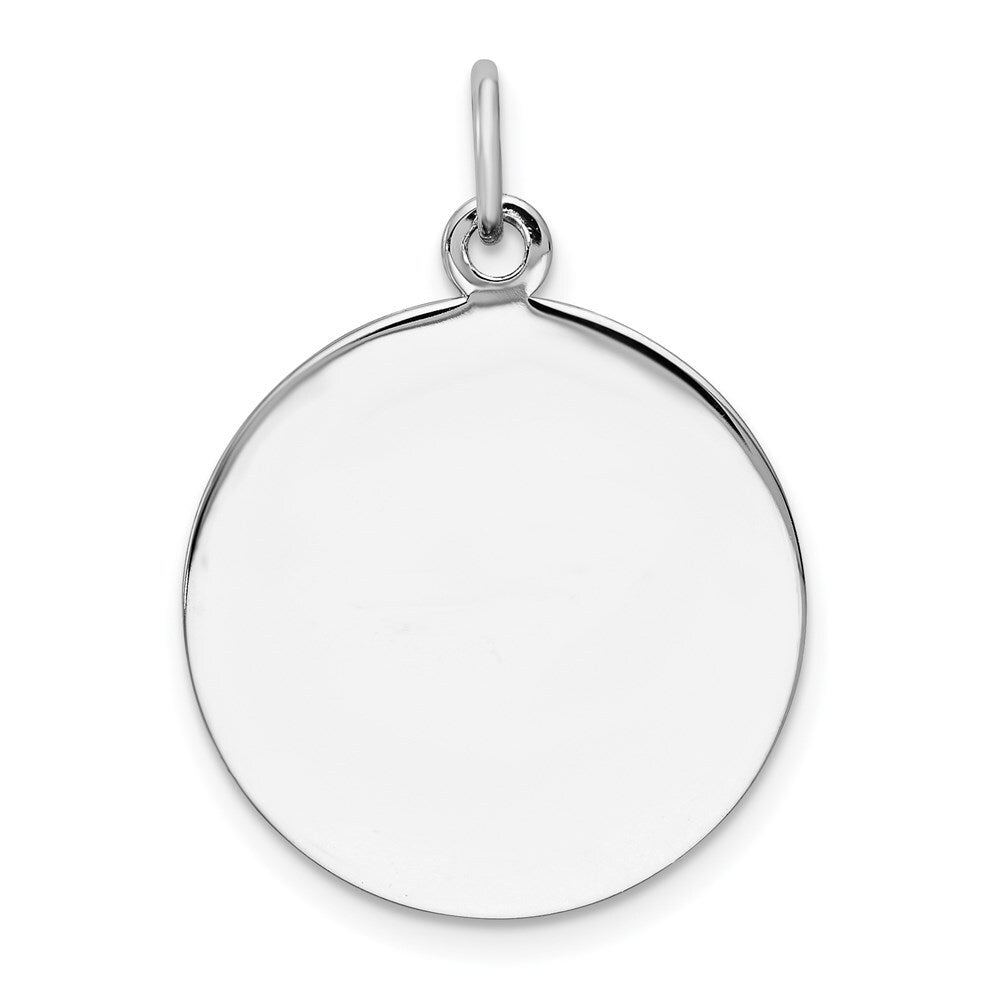 Sterling Silver Engraveable Round Polished Front/Satin Back Disc Charm