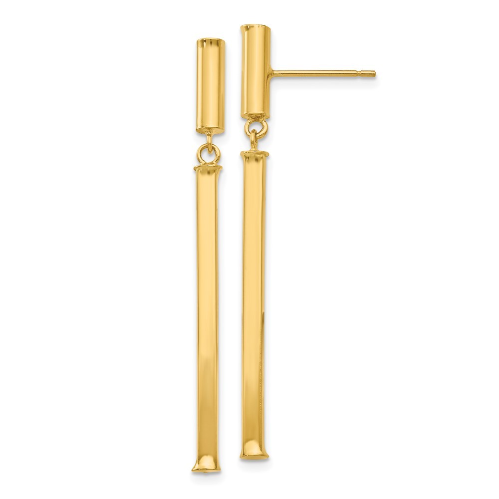 14k Yellow Gold Fancy Squared Dangle Earrings