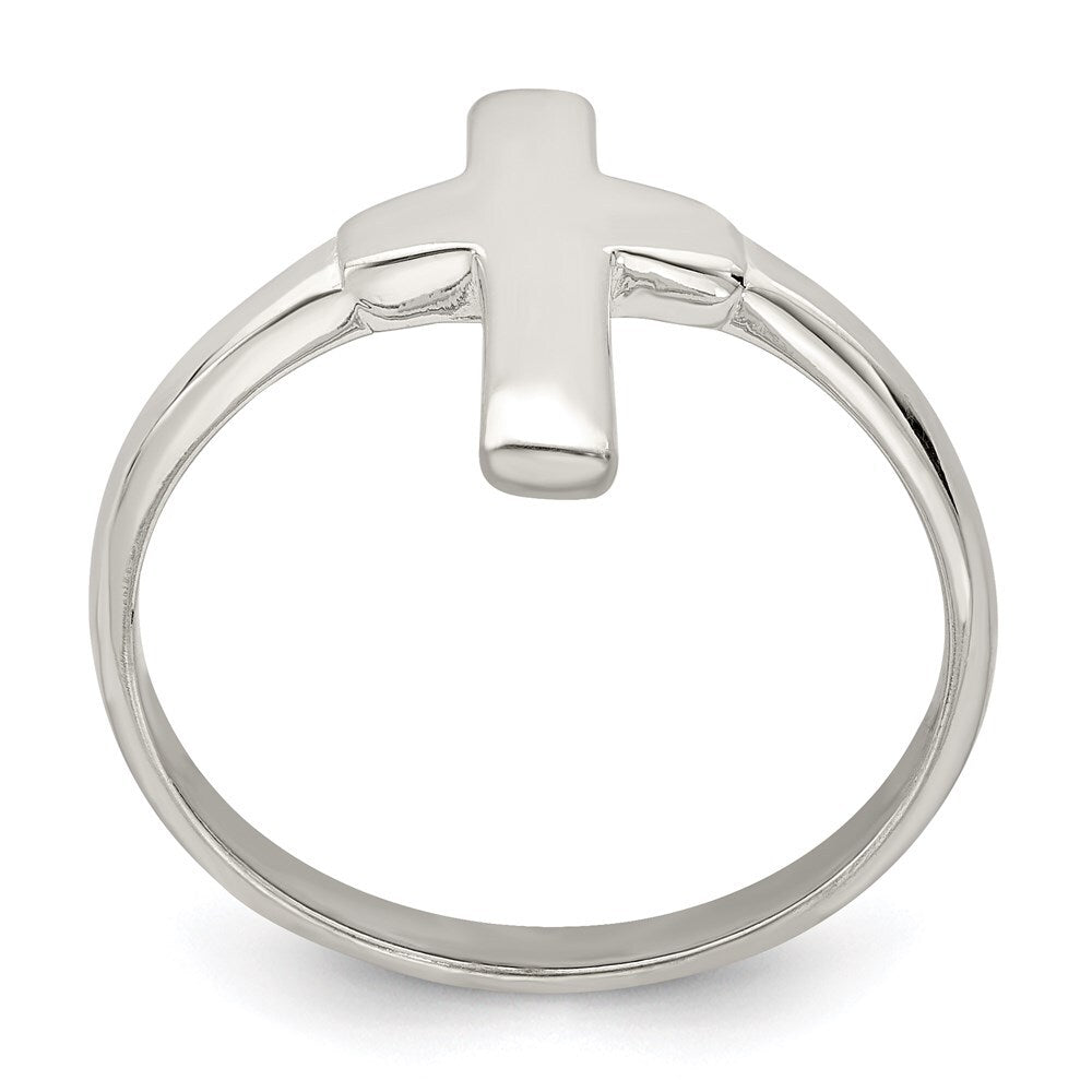 Sterling Silver Solid Cross Ring Size 8