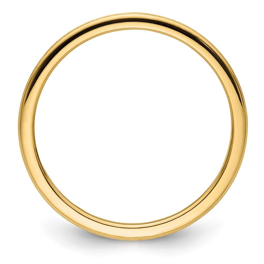 14K Yellow Gold Yellow Gold 1.2mm Half Round Satin Stackable Band Size 10