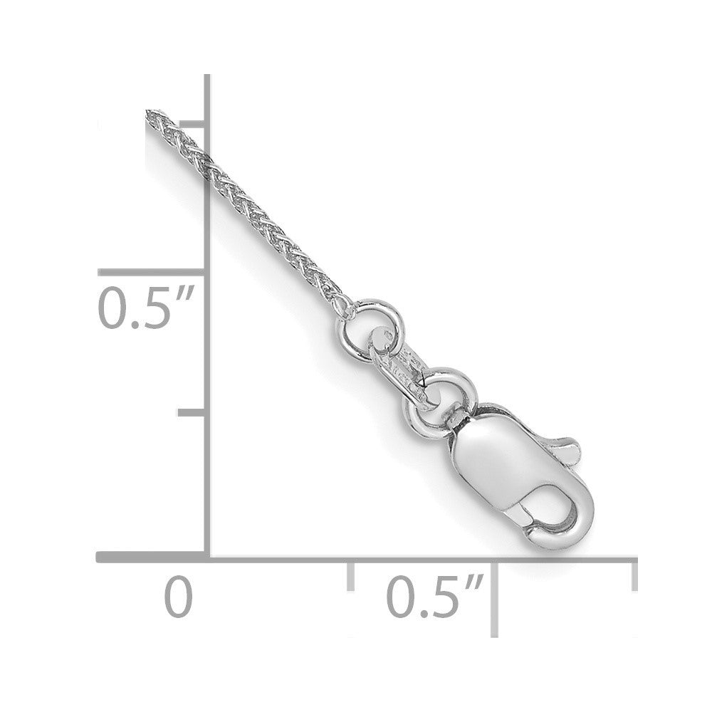 14K White Gold 9 inch .85mm Spiga with Lobster Clasp Anklet