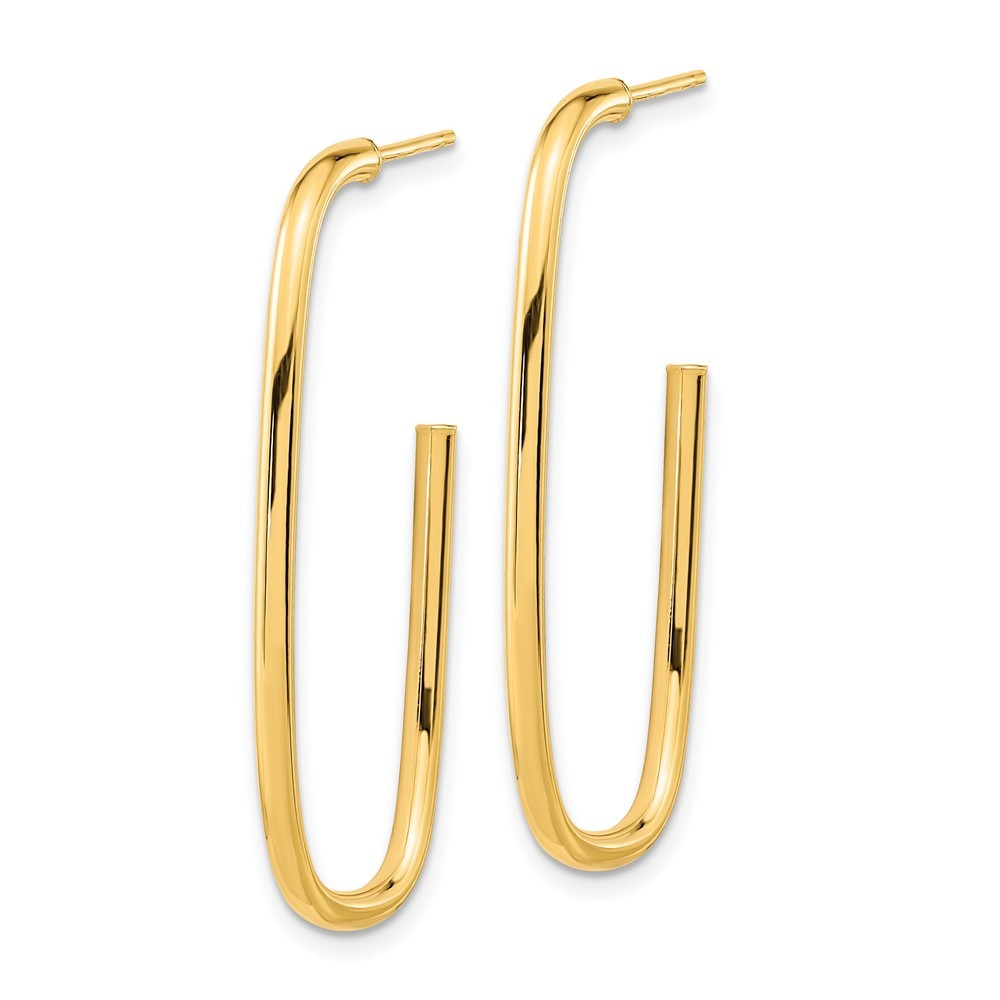 14k Yellow Gold Polished J-Hoop Earrings