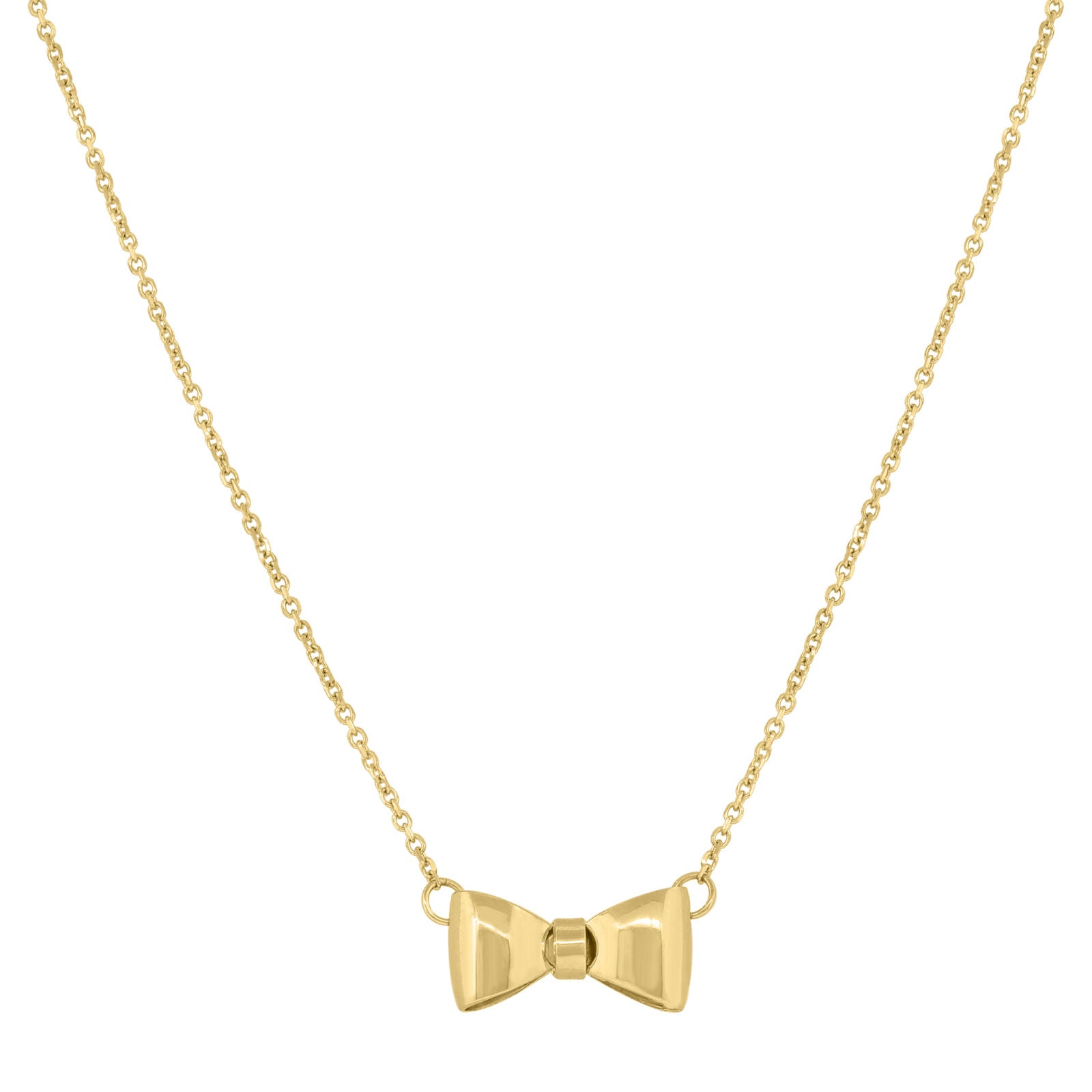 14Kt Yellow Gold Polished Finish Ted Baker Bow Necklace Size 18"