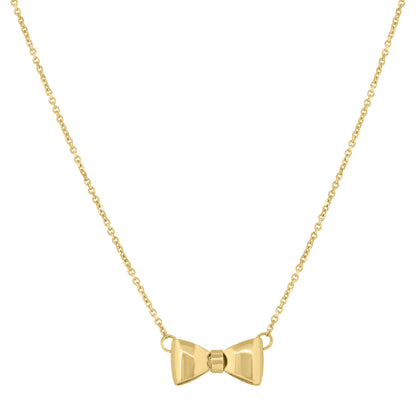 14Kt Yellow Gold Polished Finish Ted Baker Bow Necklace Size 18"