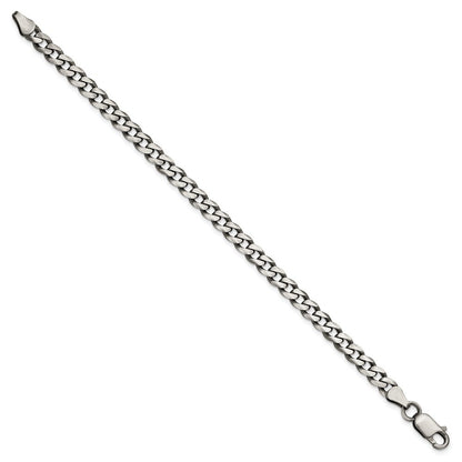 Sterling Silver Antiqued 6.0mm Curb Chain Bracelet