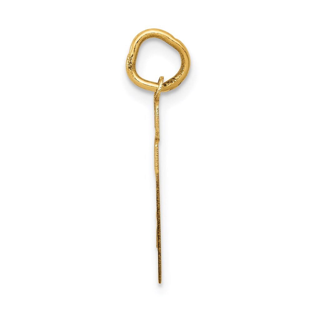 14k Yellow Gold Small Satin Number 27 Charm Pendant for Women
