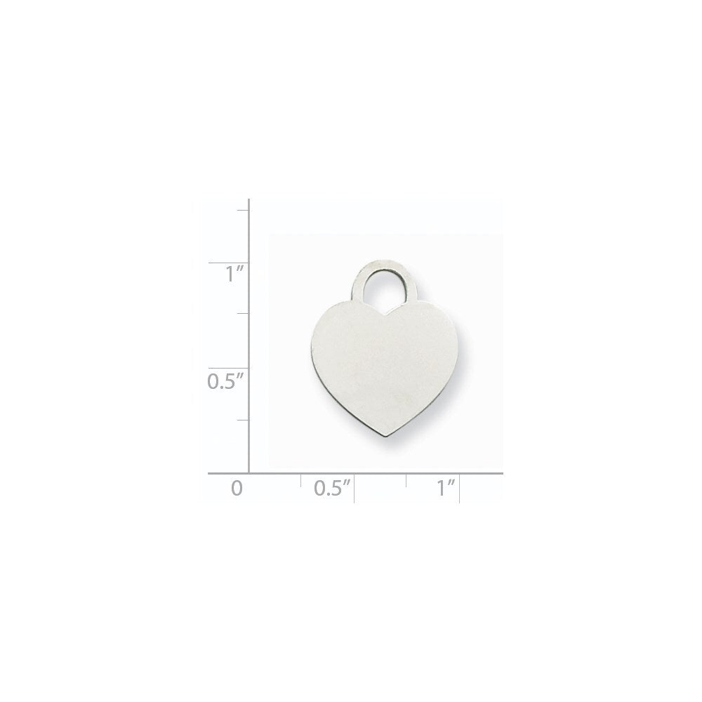 14k White Gold Large Engravable Heart Pendent for Women
