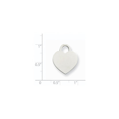 14k White Gold Large Engravable Heart Pendent for Women