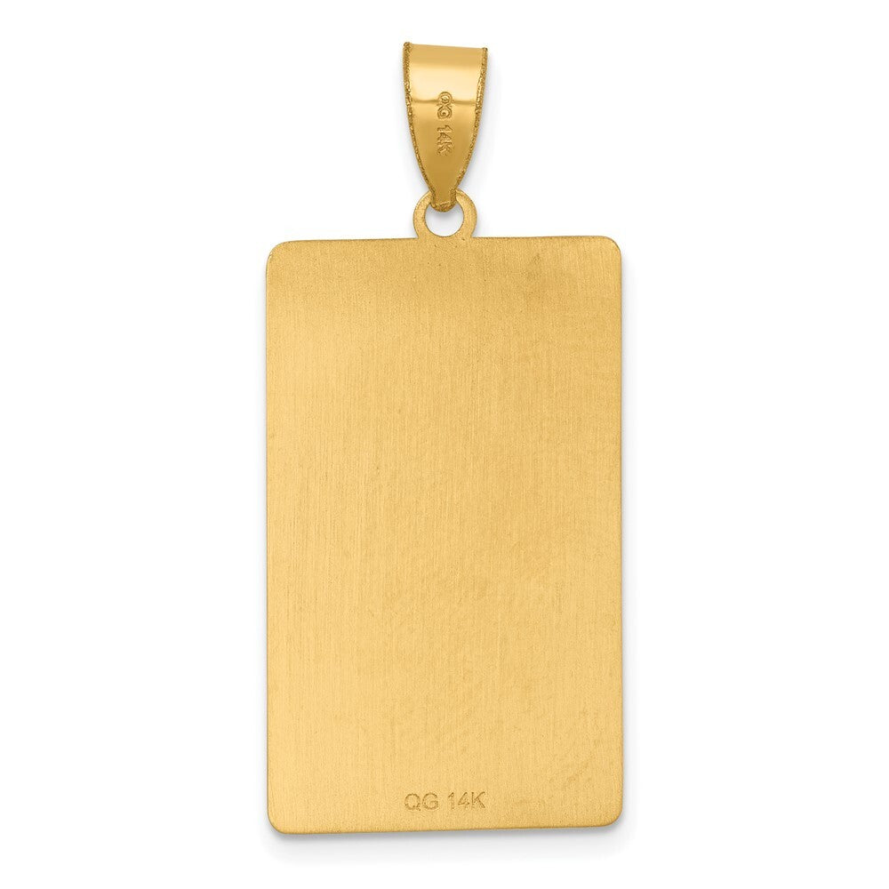 14k Yellow Gold Justice Tarot Card Pendant for Women