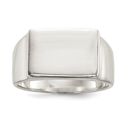 Sterling Silver 12x17mm Closed Back Signet Ring Size 9