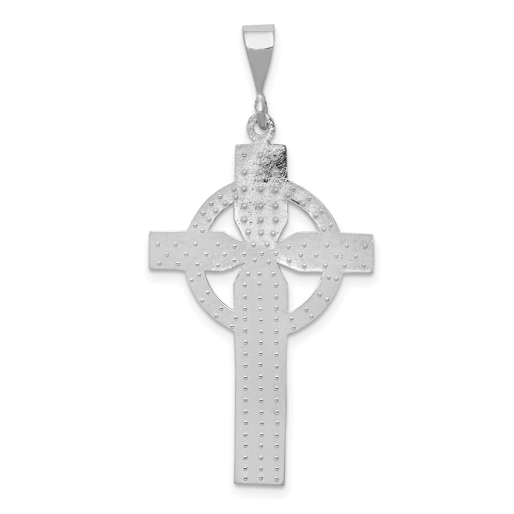 14k White Gold Celtic Cross Charm Pendant