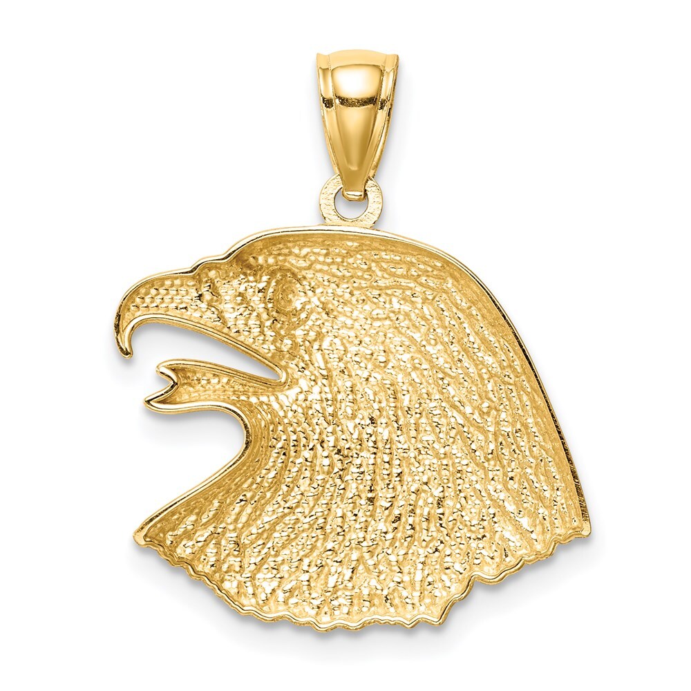 14k Yellow Gold Diamond-Cut Eagle Pendant for Women
