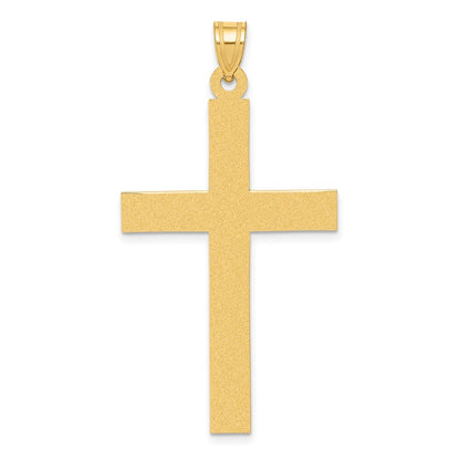 14k Yellow Gold Sandblasted Cross Pendant for Women