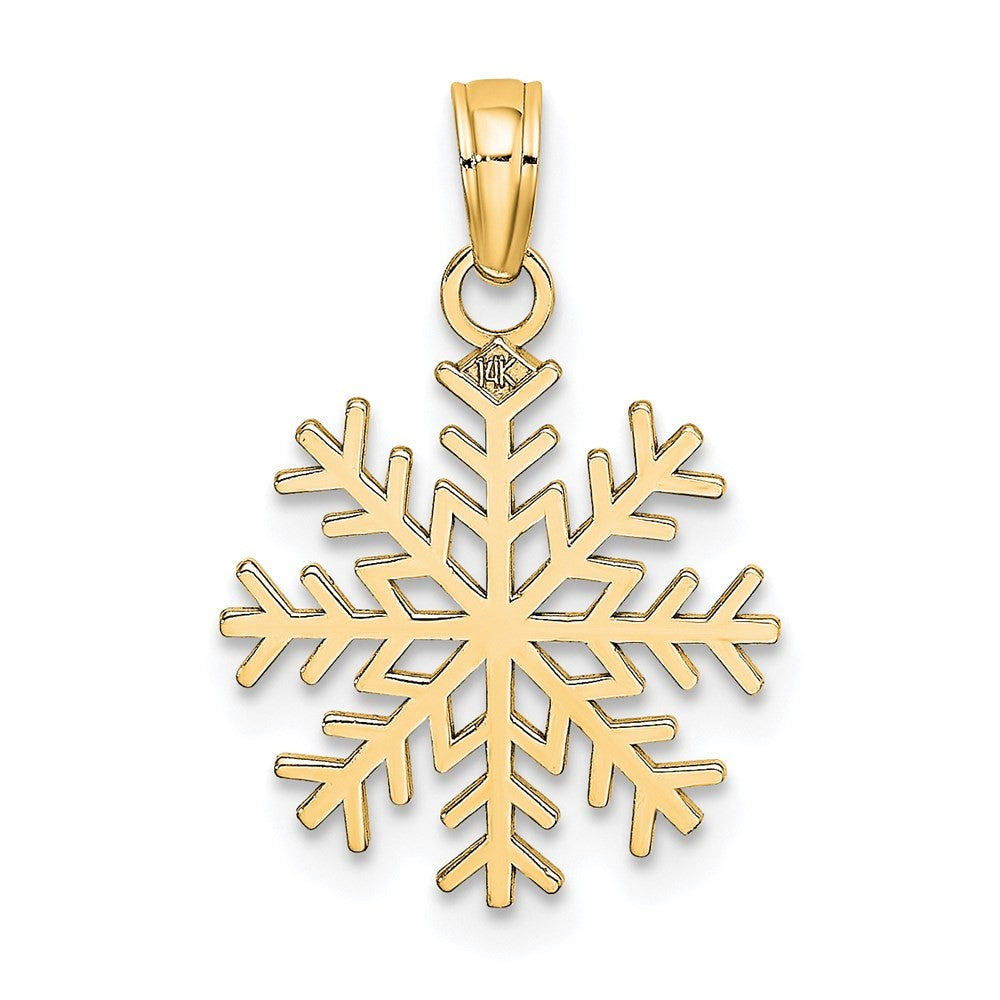14k Yellow Gold Snowflake Pendant