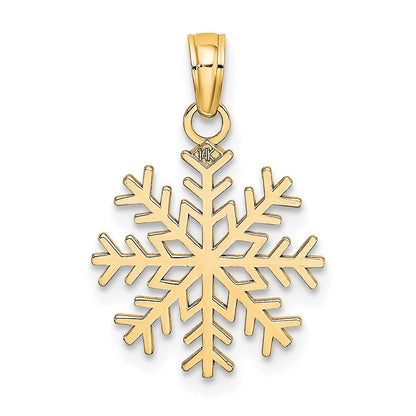 14k Yellow Gold Snowflake Pendant