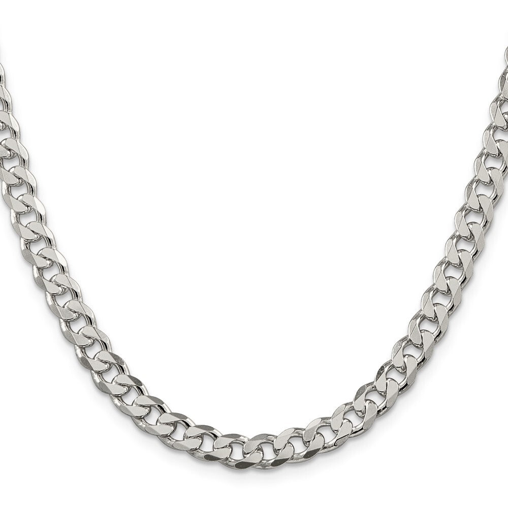 Sterling Silver 7mm Pav� Curb Chain
