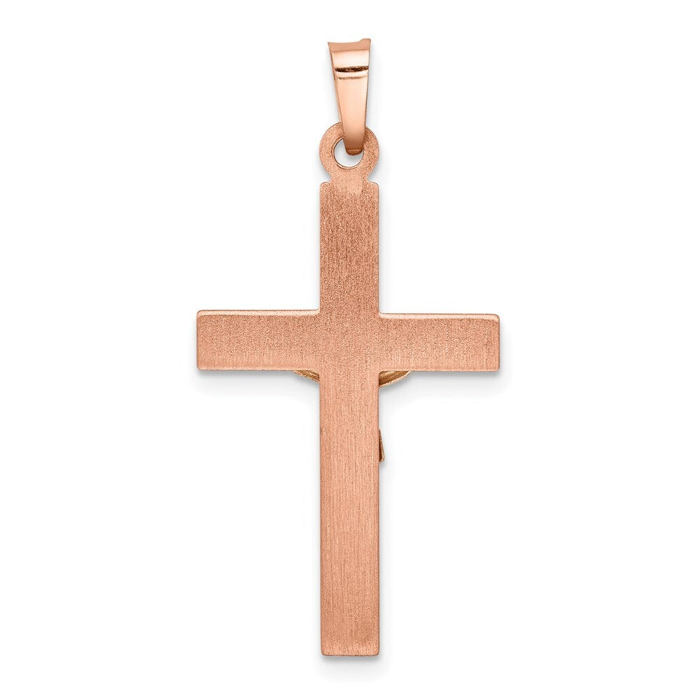 14k Two-tone Gold Gold Hollow Crucifix Pendant for Women