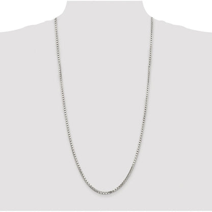 Sterling Silver Rhodium-plated 2.9mm 8 Sided Diamond-cut Box Chain