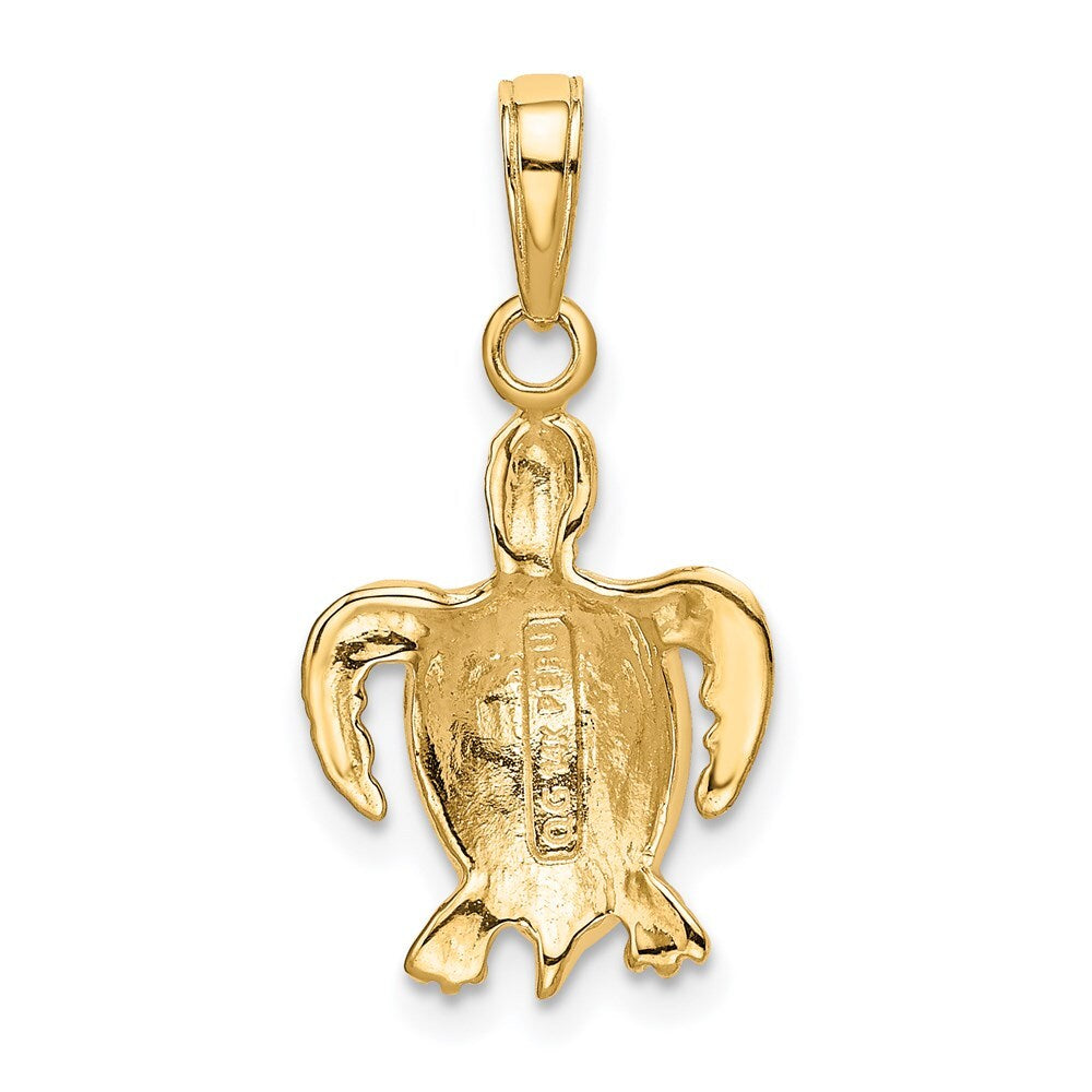 14k Yellow Gold Sea Turtle Pendant for Women