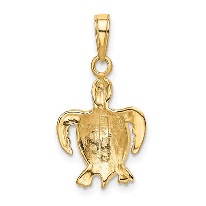 14k Yellow Gold Sea Turtle Pendant for Women