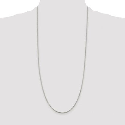 Sterling Silver Rhodium-plated 1.45mm Diamond-cut Round Spiga Chain