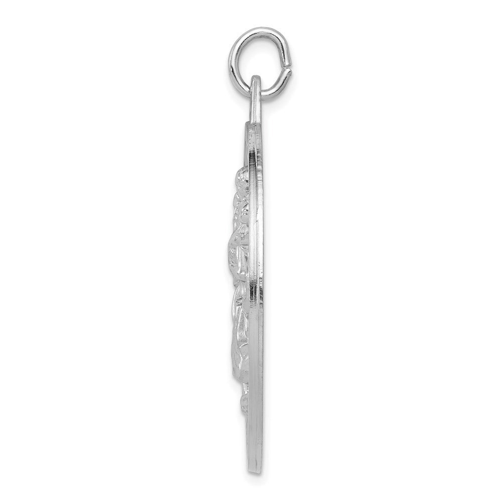 Sterling Silver Rhodium-plated Saint Christopher Medal