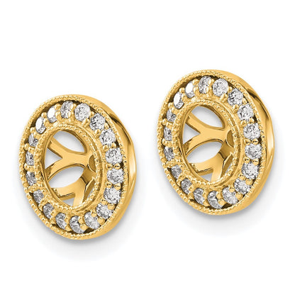 14k Yellow Gold 1/3ct Diamond Earring Jackets