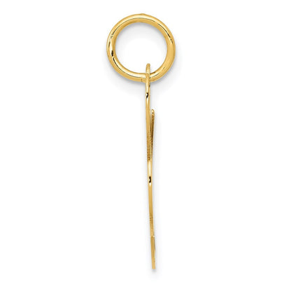 14k Yellow Gold Medium Fancy Script Letter L Initial Charm Pendant for Women