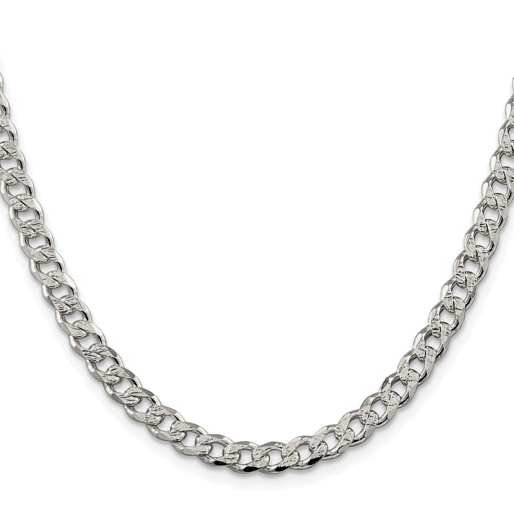 Sterling Silver Rhodium-plated 5.5mm Curb Chain Necklace