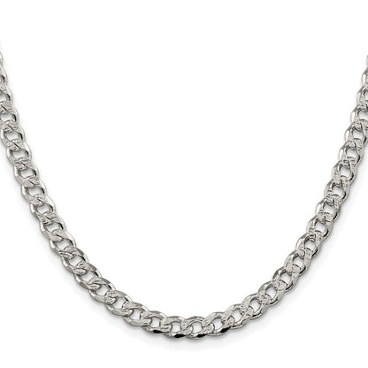 Sterling Silver Rhodium-plated 5.5mm Curb Chain Necklace