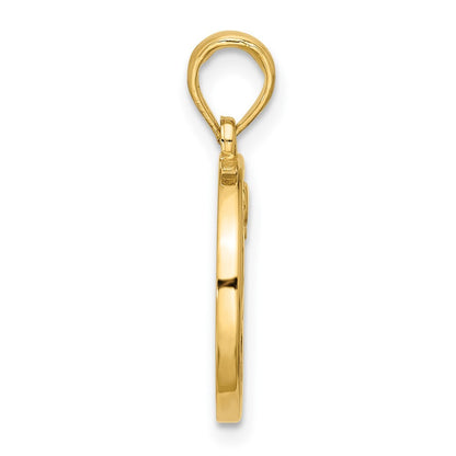 14k Yellow Gold Polished Round Aries Pendant for Women