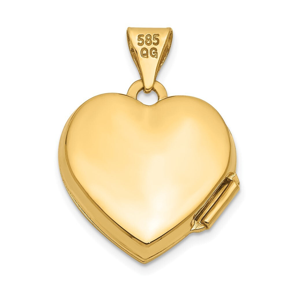 14k Yellow Gold Double Heart Locket Pendant for Women