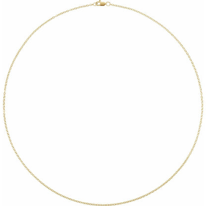 14k Rose Gold 1.5 mm Cable 18" Chain Necklace Fine Gift for Women