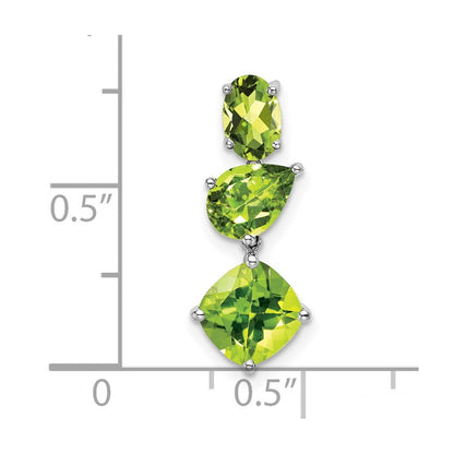 14k White Gold Peridot Chain Slide Pendant for Women