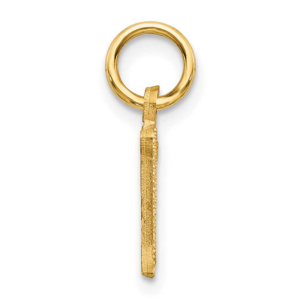 14k Yellow Gold Letter M Initial Charm Pendant for Women